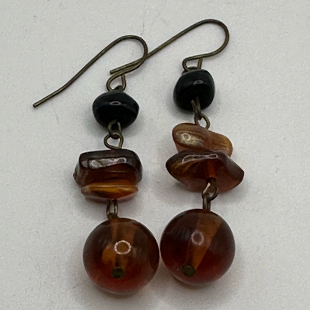 Elegant amber/black Dangle Earrings